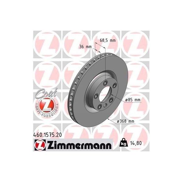 Zimmermann 460.1575.20 - Disco Freno Per Cayenne (9PA), Touareg (7L)-image