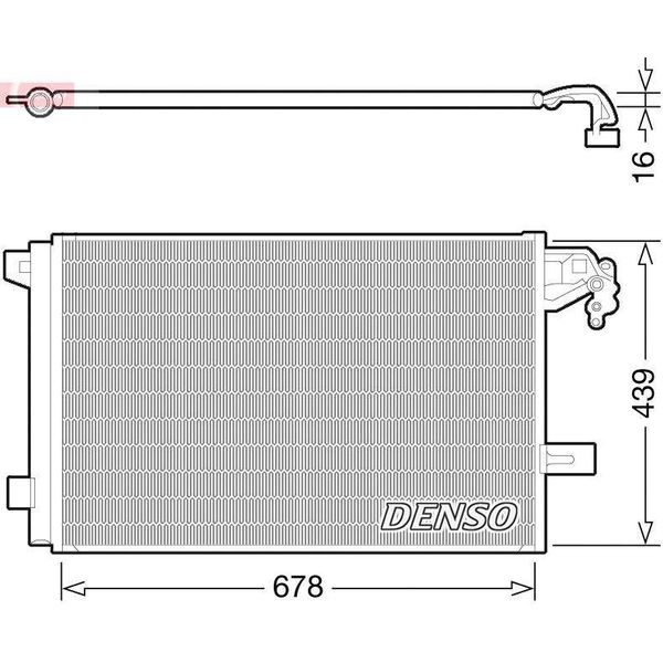 Denso DCN32063 - Condensatore Aria Condizionata Oe 7E0820411B Con Essiccatore Per T5-image