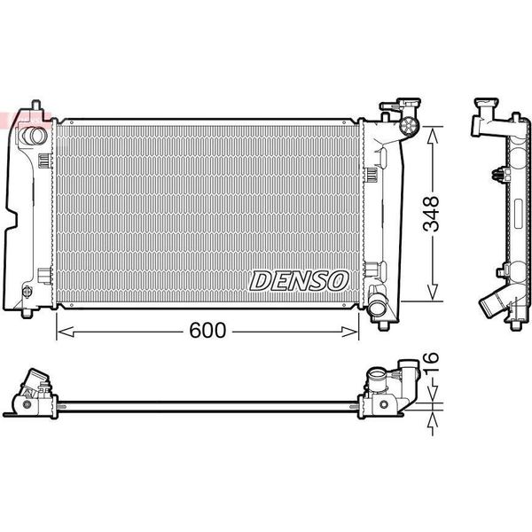 Denso DRM50110 - Oe 164000D200 Radiatore, Raffreddamento Motore Per Avensis (T25), Corolla (E11), Corolla (E12), Corolla Verso (E12)-image
