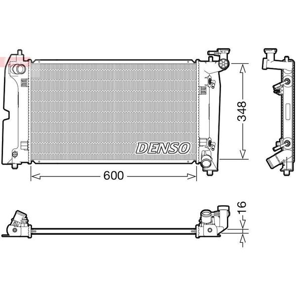 Denso DRM50111 - Oe 164000D220 Radiatore, Raffreddamento Motore Per Corolla (E12), Avensis (T25), Corolla (E11), Corolla (E15), Corolla Verso (E12), Avensis (T22)-image