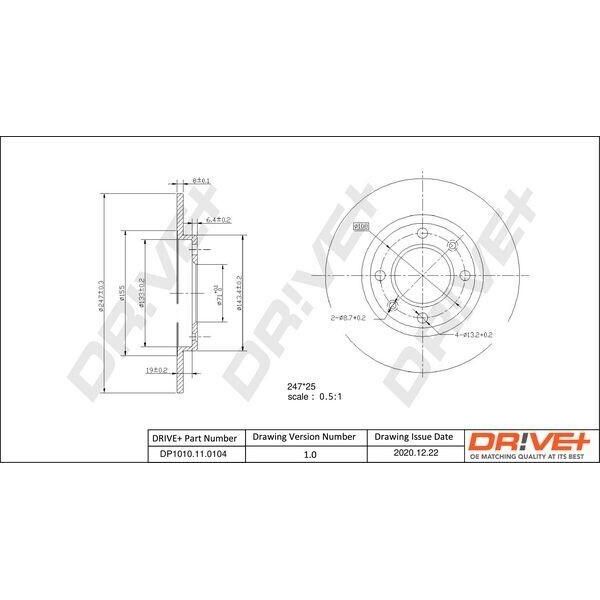 Dr!Ve+ DP1010.11.0104 - Oe 1691 15 Disco Freno, Asse Posteriore Per Saxo, Xsara, Zx (N2), 306, 106 Ii, 206 Cc (2D), 206 (2A/C), 206 (2E/K), 206 Sw (2E/K), 206 Van-image