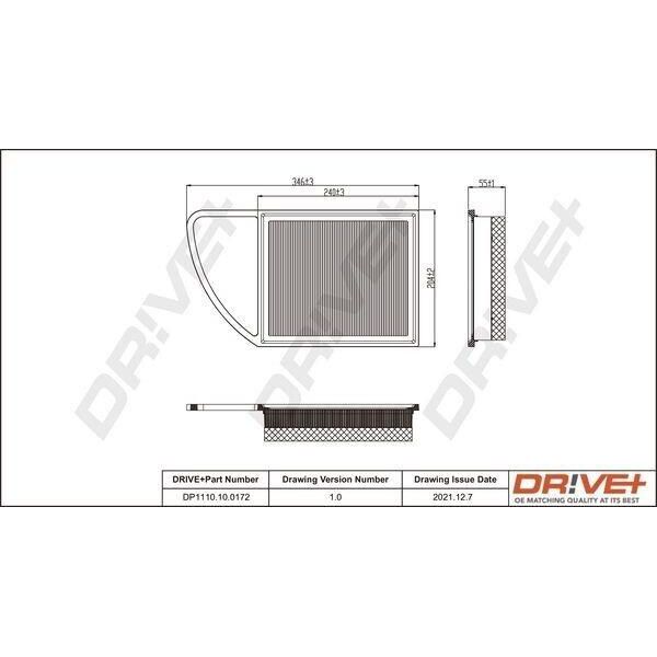 Dr!Ve+ DP1110.10.0172 - Filtro Aria Oe 1444 Tv Per C4 Ii (Nc), C4 Picasso I (Ud), C4 Picasso Ii, C5 Iii (Rd), C5 Iii (Rw), DS3, DS4, DS5, Jumpy (VF7), Berlingo, C-Elysee (Dd), C3 Ii (Sc), C3 Picasso (Sh), C4 Aircross, C4 Cactus, C4 G-Picasso I (Ua), C4 G-Picasso Ii (Da, De), Scudo, 2008 I (Cu), 206+, 207 (Wa, Wc), 207 Cc (Wd), 207 Sw (Wk), 208 I (Ca, Cc), 3008 (0U), 301, 308 Cc (4B), 308 I, 308 Ii-image