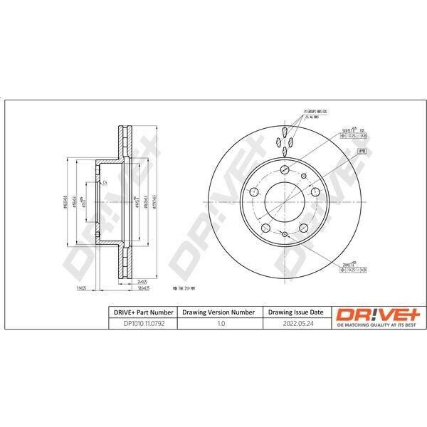 Dr!Ve+ DP1010.11.0792 - Oe 4246 L2 Bremsscheibe, Vorderachse FüR Jumper, Ducato, Boxer-image