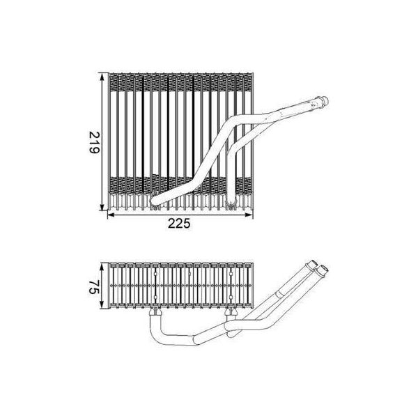 Mahle Ae 38 000S - Oe 1J1 820 007 A Evaporatore, Impianto Di Climatizzazione Per Tt (8N), A3 (8L), Toledo Ii (1M2), Leon (1M1), Octavia I (1U), New Beetle, Golf Iv (1J), Golf Cabriolet (1E), Bora (1J)-image