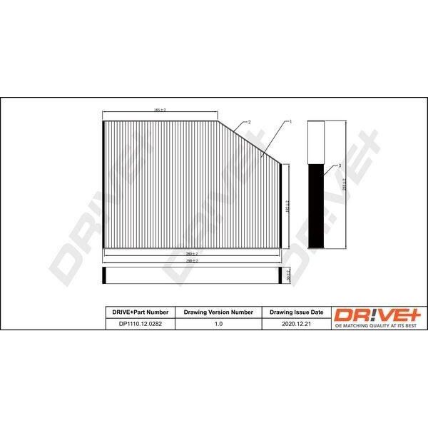 Dr!Ve+ DP1110.12.0282 - Filtro Aria Abitacolo Oe 1839 688 Per Tourneo Custom, Transit Custom, Transit V363-image