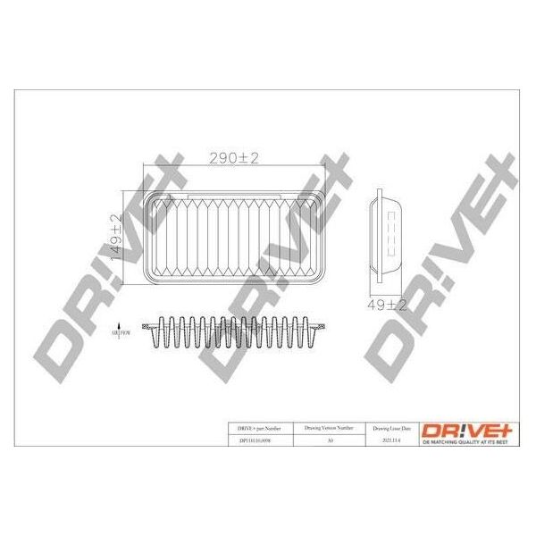 Dr!Ve+ DP1110.10.0098 - Oe 88969107 Luftfilter FüR Avensis (T25), Avensis Verso (M2), Corolla (E12), Corolla Verso (E12), Gt 86 (ZN6)-image