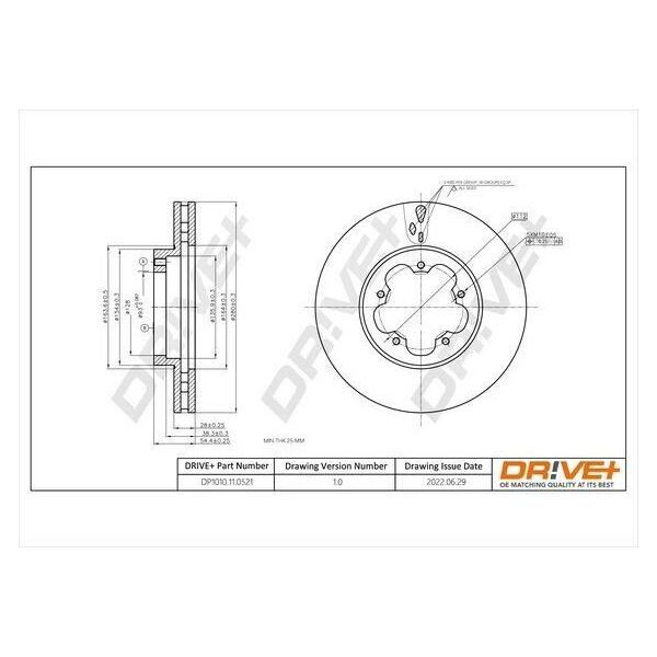 Dr!Ve+ DP1010.11.0521 - Oe 1371394 Disco Freno, Asse Anteriore Per Transit, Transit Tourneo-image