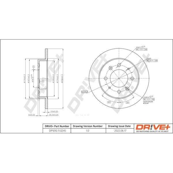 Dr!Ve+ DP1010.11.0245 - Oe 58411 2F100 Disco Freno Per Cerato (Ld)-image