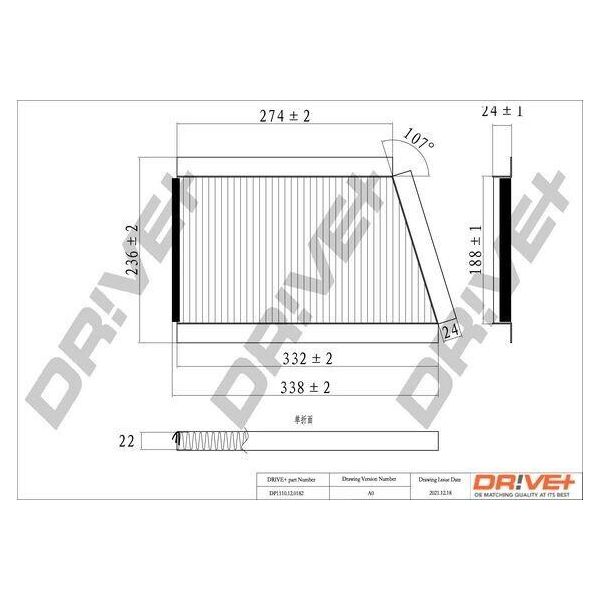 Dr!Ve+ DP1110.12.0182 - Oe 203 830 09 18 Filtro Aria Abitacolo Per Clk (A209), Clk (C209), Classe Clc (CL203), Classe C (S203), Classe C (CL203), Classe C (W203)-image