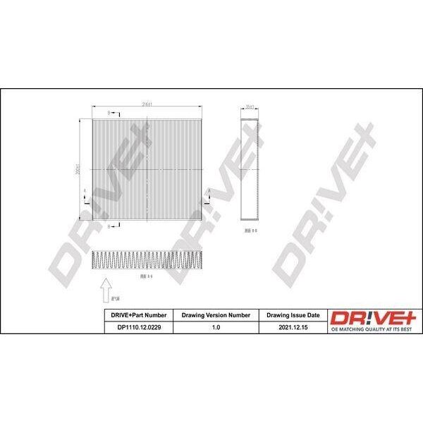 Dr!Ve+ DP1110.12.0229 - Oe 272773151R Filtro Aria Per Duster, Logan, Sandero, Micra V (K14), Arkana I, Captur I (H5, J5), Captur Ii (Hf), Clio Iv, Clio V, Logan Ii, Sandero Ii (B8)-image