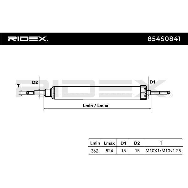 Ridex 854S0841 - Oe 31316767321 StoßDäMpfer, Hinterachse FüR 1Er (E81), 1Er (E87), 1Er (E88), 1Er (E82), 1Er (E82), 3Er (E90), 3Er (E93), 3Er (E92), 3Er (E91)-image