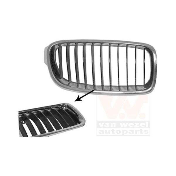 Van Wezel 0670512 - Griglia Radiatore Oe 5113 7255 412, Destra Per Serie 3 (F31), Serie 3 (F30)-image