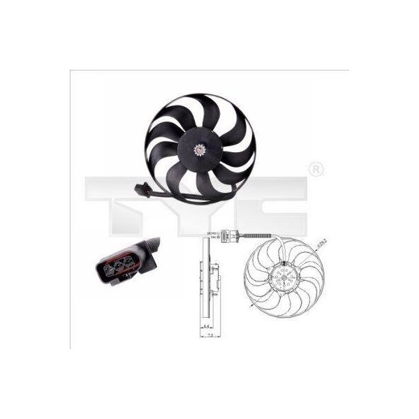 Tyc 837-0006 - Ventola Radiatore Oe 6Q0959455J Per Ibiza (6L), Ibiza (6K), Cordoba (6L), Fabia I (6Y), Polo (9N), Polo (6N)-image
