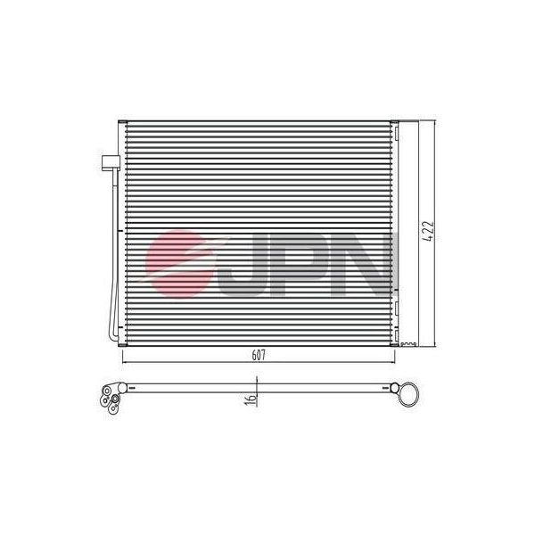 Jpn 60C9082 - Oe 2282939 Condensatore Aria Condizionata Con Essiccatore Per Serie 5 (E61), Serie 6 (E63), Serie 5 (E60), Serie 6 (E64), Serie 7 (E65)-image