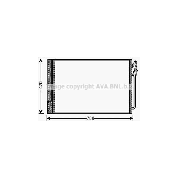 Prasco BWA5370D - Oe 4247809 Condensatore Aria Condizionata Con Essiccatore Per Serie 5 (F10), Serie 5 Gt (F07), Serie 5 (F11), Serie 7 (F01), Serie 6 (F12), Serie 6 (F13), Serie 6 (F06)-image