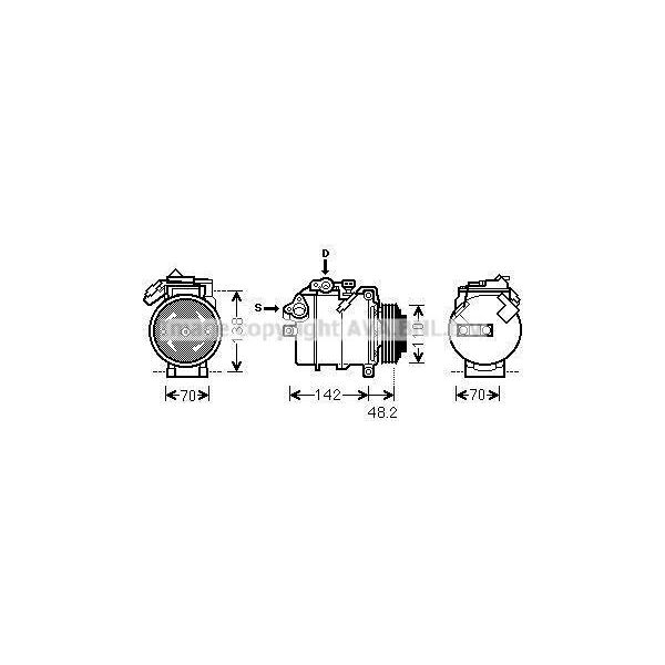 Prasco BWAK385 - Compressore Aria Condizionata Oe 64509180547 Per Serie 3 (E90), Serie 3 (E91), Serie 5 (E60), Serie 5 (E61), Serie 6 (E63), Serie 6 (E64)-image