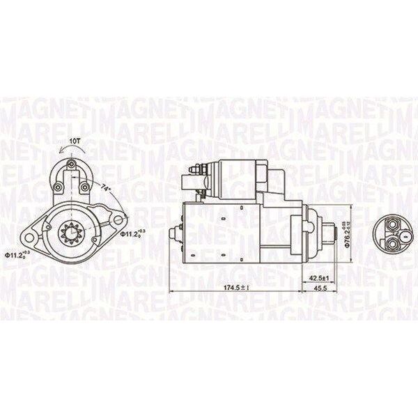 Magneti Marelli 063721409010 - Motorino Di Avviamento, Starter Per Tt (8J), A3 (8P), Leon (1P1), Altea (5P)-image
