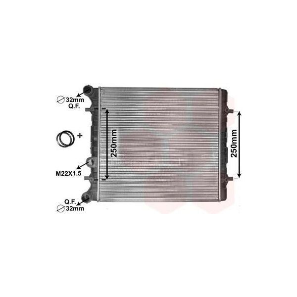 Van Wezel 58002152 - Oe 1J0121253AM Radiatore, Raffreddamento Motore Per Leon (1M1), Toledo Ii (1M2), Octavia I (1U), Bora (1J), Golf Iv (1J)-image