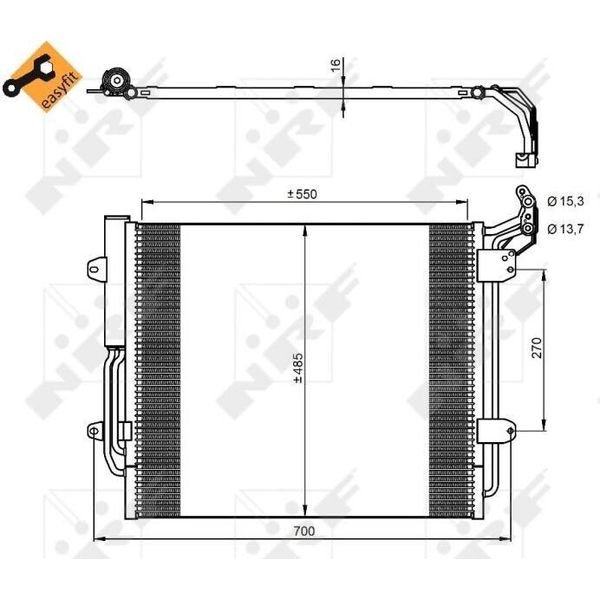 Nrf 350054 - Condensatore Aria Condizionata Oe 7N0820411A Con Essiccatore Per Alhambra (710, 711), Sharan (7N)-image