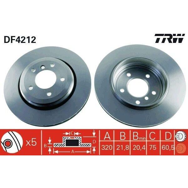 Trw DF4212 - Disco Freno Oe 6 864 052 Per Serie 3 (E46)-image