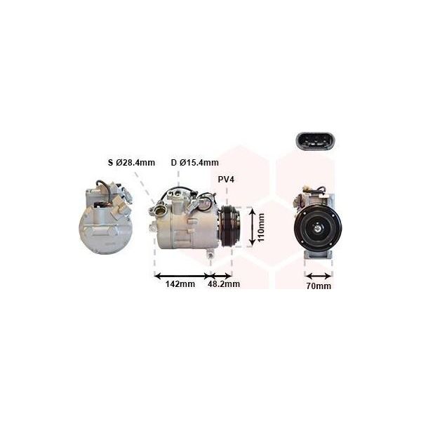 Van Wezel 0600K385 - Compressore Aria Condizionata Oe 64509180547 Per Serie 6 (E64), Serie 3 (E90), Serie 3 (E92), Serie 3 (E91), Serie 5 (E60), Serie 5 (E61), Serie 6 (E63)-image