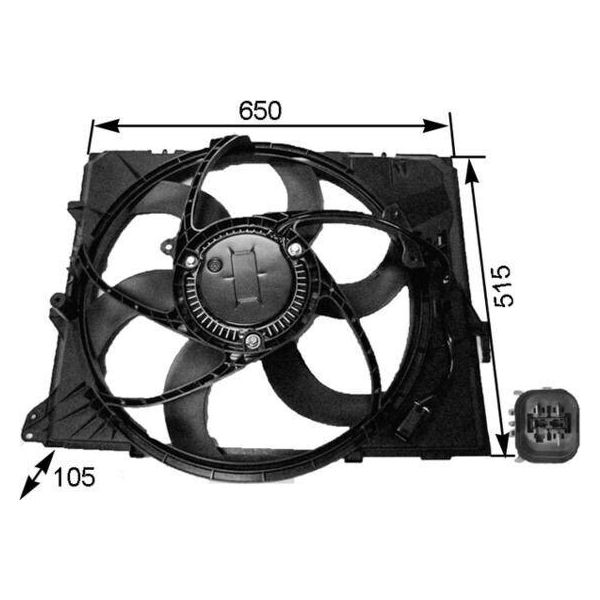 Mahle Cff 264 000S - Ventola Radiatore Oe 17117590699 Per Z4 (E89), X1 (E84), Serie 3 (E91), Serie 3 (E92), Serie 3 (E93), Serie 3 (E90), Serie 1 (E82), Serie 1 (E88), Serie 1 (E87), Serie 1 (E81)-image
