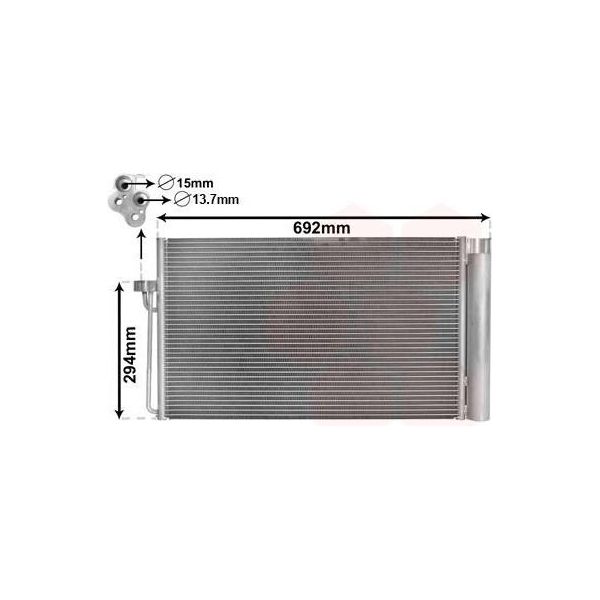 Van Wezel 06005273 - Oe 64508381362 Condensatore Aria Condizionata Con Essiccatore Per Serie 7 (E65), Serie 5 (E61), Serie 5 (E60)-image