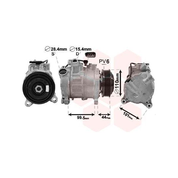 Van Wezel 0600K492 - Compressore Aria Condizionata Oe 6452 9216 467 Per Serie 1 (F20), Serie 1 (F21), Serie 3 (F30), Serie 3 Gt (F34), Serie 3 (F31), Serie 4 (F33), Serie 4 (F32, F82), Serie 4 (F36), X3 (F25), X4 (F26)-image