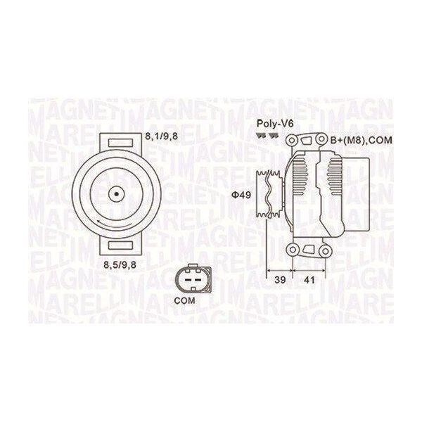 Magneti Marelli 063731953010 - Alternatore Per Serie 1 (E87), Serie 3 (E90), Serie 3 (E93), Serie 3 (E92), Serie 3 (E91), X5 (E70), Serie 7 (E65), Serie 6 (E64), Serie 6 (E63), Serie 5 (E61), Serie 5 (E60)-image