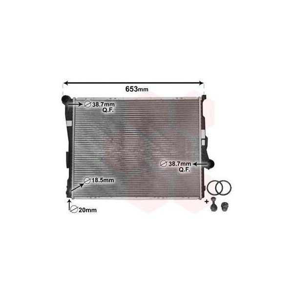 Van Wezel 06002278 - Radiatore Oe 1611557, Raffreddamento Motore Per Z4 (E85), Z4 (E86), Serie 3 (E46)-image
