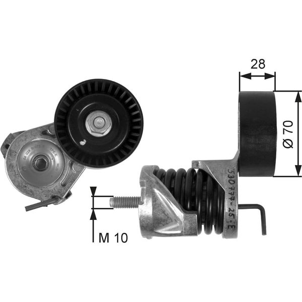 Gates T39085 - Puleggia Tenditore Oe 11287558752, Cinghia A V Per Serie 3 (E90), Serie 3 (E93), Serie 3 (E92), Serie 1 (E88), Serie 1 (E82), Serie 3 (E91), Serie 1 (E81), Serie 1 (E87)-image