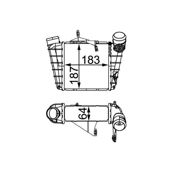 Mahle Ci 298 000S - Intercooler Oe 6Q0145804A Per Cordoba (6L), Ibiza (6L), Fabia I (6Y), Fabia Ii (54), Roomster (5J), Fox (5Z), Polo (9N)-image
