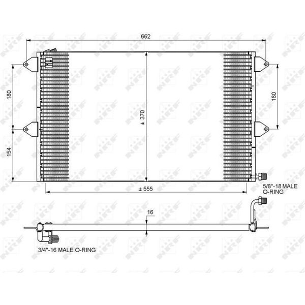 Nrf 35034 - Condensatore Aria Condizionata Oe 6K0820413 Per Cordoba (6K), Ibiza (6K), Inca (6K), Caddy Ii (9K), Polo (6V)-image