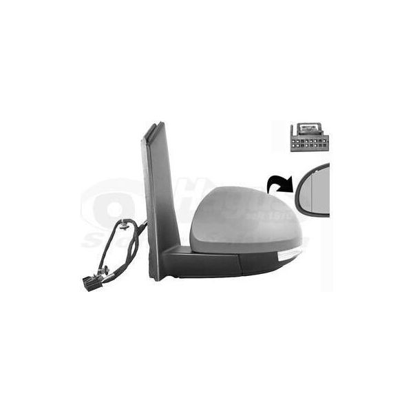 Van Wezel 5776807 Specchietto Esterno Specchietto Laterale Sinistro Per Vw Sharan (7N1, 7N2) Asferico Riscaldato Primerizzato-image