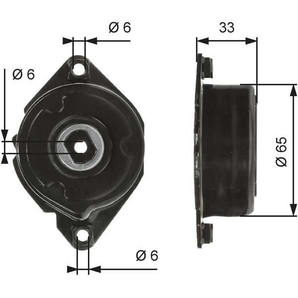 Gates T39013 - Puleggia Tenditore Oe 64557787371, Cinghia A V Per Serie 3 (E46)-image