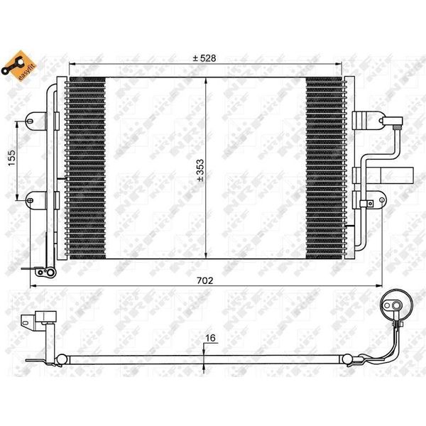 Nrf 35733 - Condensatore Aria Condizionata Oe 1J0820411H Per Leon (1M1), Toledo Ii (1M2), Bora (1J), Golf Iv (1J)-image
