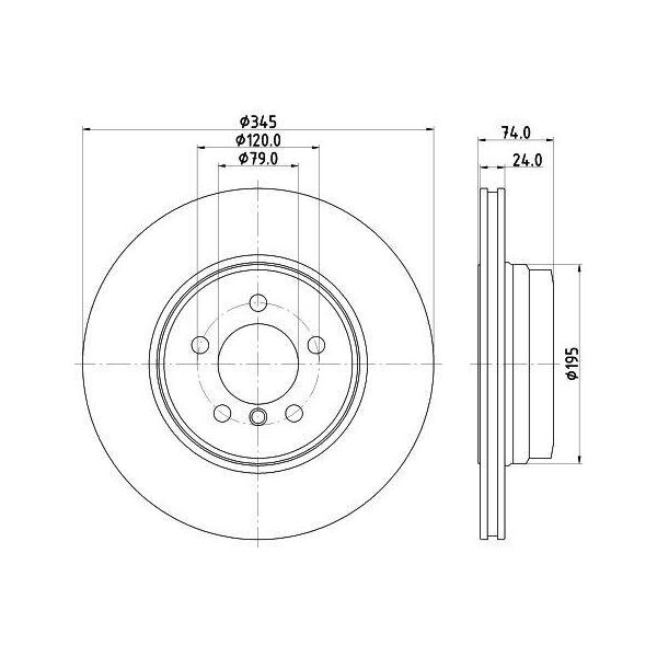 Hella 8DD 355 122-251 - Disco Freno Oe 34216765889 Per Serie 7 (E65)-image