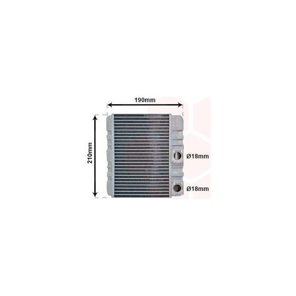 Van Wezel 06006211 Scambiatore Di Calore Riscaldamento Interno Radiatore Per Bmw 3 Berlina (E46) 3 Touring (E46) 3 Cabrio (E46) X3 (E83) 3 Coupé (E46) 3 Compact-image