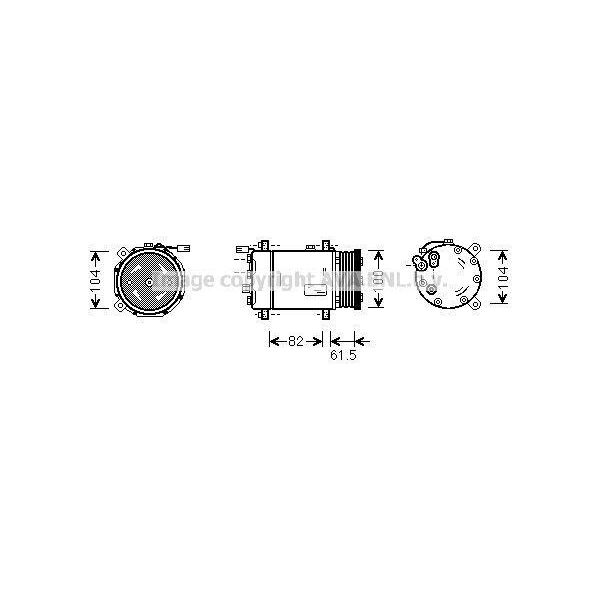 Prasco VNAK167 - Compressore Aria Condizionata Oe 6N0820803B Per Arosa (6H), Cordoba (6K), Ibiza (6K), Lupo (6E1, 6X1), Polo (6N), Polo (6V), Polo Playa-image