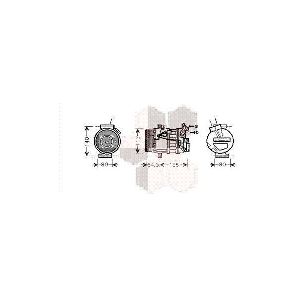 Van Wezel 4300K394 - Compressore Aria Condizionata Oe 8200561276 Per Laguna Iii-image