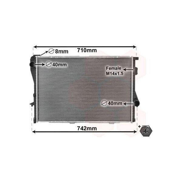 Van Wezel 06002170 - Oe 1702969 Radiatore, Raffreddamento Motore Per Serie 7 (E38), Serie 5 (E39)-image