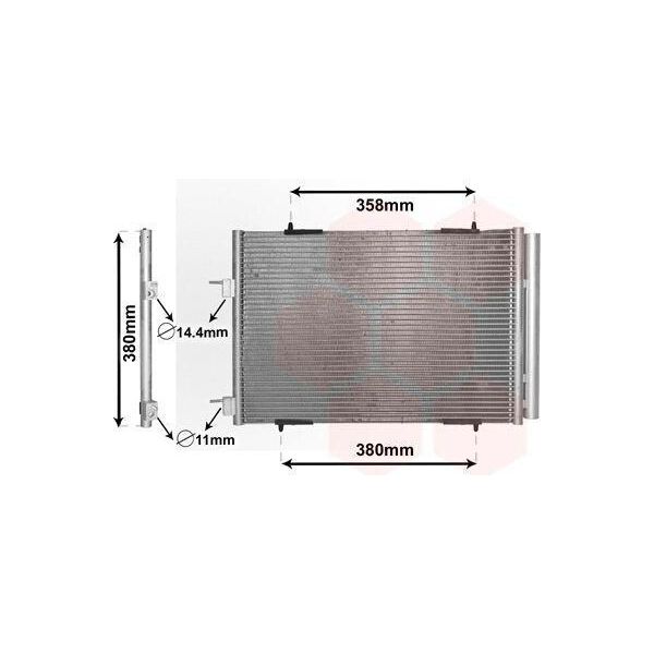 Van Wezel 09005272 - Condensatore Aria Condizionata Oe 6455JA Con Essiccatore Per C5 Iii (Rw), C5 Iii (Rd), 508 (8E), 508 (8D), 407-image