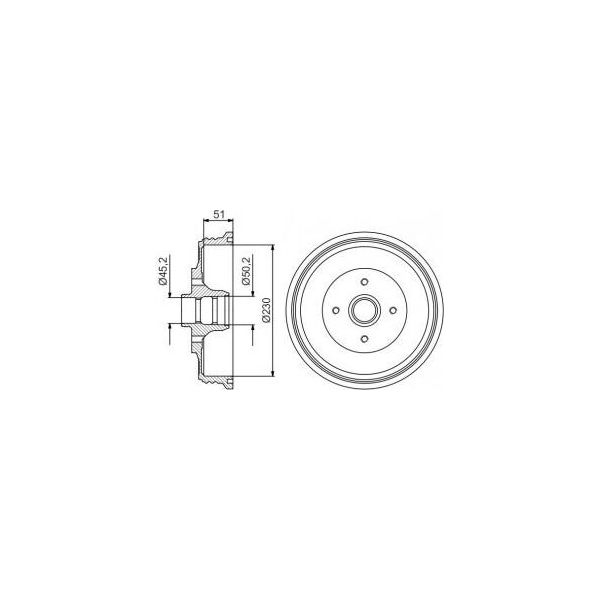 Bosch 0 986 477 178 - Tamburo Del Freno Oe 6K9 501 615 Per Inca (6K), Caddy Ii (9K)-image