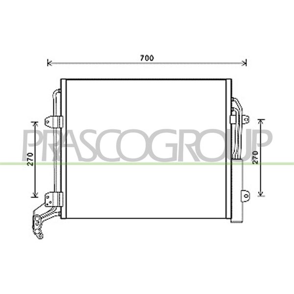 Prasco ST056C001 - Condensatore Aria Condizionata Oe 7N0820411A Con Essiccatore Per Alhambra (710, 711), Sharan (7N)-image
