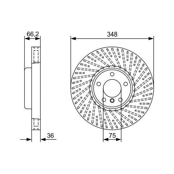 Bosch 0 986 479 W20 - Oe 34 11 6 785 670 Disco Freno Per Serie 5 (F10), Serie 5 Gt (F07), Serie 5 (F11), Serie 6 (F12), Serie 6 (F13), Serie 6 (F06), Serie 7 (F01)-image