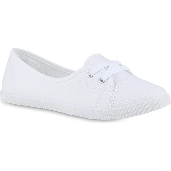 Van Hill Donna Ballerine Sportive Comode Scarpe Casual In Tessuto 841298, Colore: Bianco, Taglia: 42-image