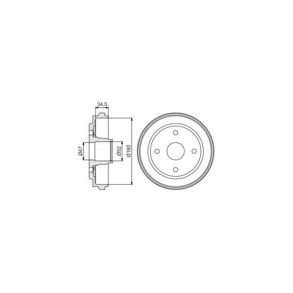 Bosch 0 986 477 264 - Oe 4704595 Tamburo Del Freno Per Agila A-image