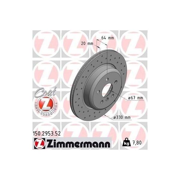 Zimmermann 150.2953.52 - Disco Freno Per Serie 7 (G11, G12), Serie 5 (F90, G30)-image