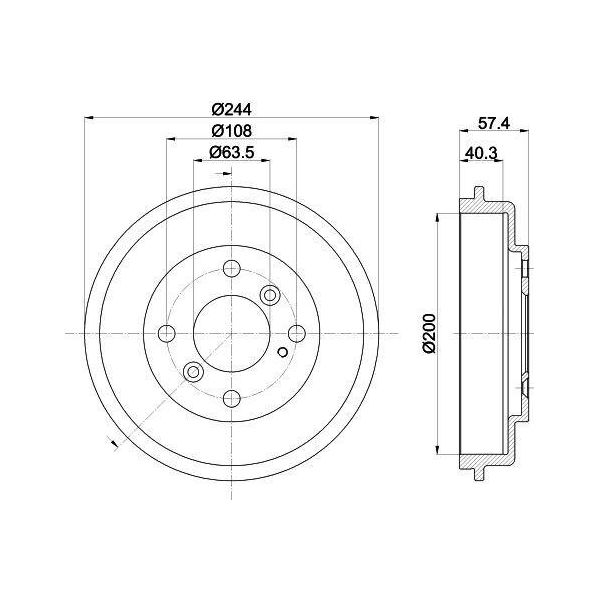 Hella 8DT 355 302-631 - Oe 1523797 Tamburo Del Freno Per Fiesta Vi, Ka+ (Fk)-image