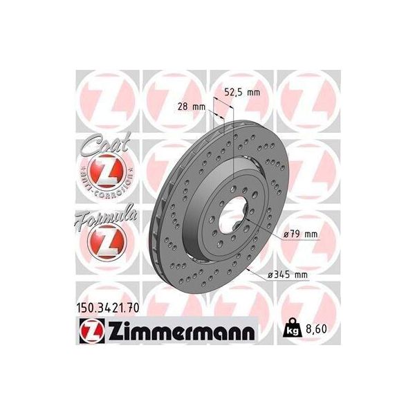 Zimmermann 150.3421.70 - Disco Freno Per Z4 (E85), Z4 (E86), Serie 3 (E46)-image